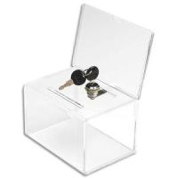 Logo Deflecto urne avec porte-visuel et serrure, insert 8,5x0,6 cm - l14,9 x h22,2 x p10,8 cm transparent 315893