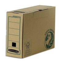 Logo Bankers box bote archives dos 15 cm earth series. montage manuel, carton recycl kraft brun 140079