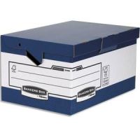 Logo Bankers box conteneur maxi heavy duty. montage automatique. carton blanc/bleu. 140134