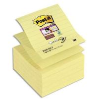 Logo Post-it lot de 5 recharges znotes super sticky jaune 90 feuilles lign�es 101x101 mm 704288