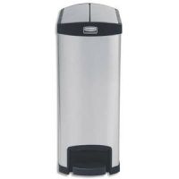 Logo Rubbermaid collecteur � p�dale slim jim en m�tal �troit, 90 litres l33,27 x h83,41 x p69,01 cm gris noir 704328