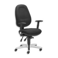 Logo Si�ge ibra noir en tissu lucia class� non feu, � m�canisme a-synchrone, pi�tement 5 branches 704183