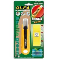 Logo Olfa cutter de s�curit� sk4 corps abs 100% recycl�, lame 17.5mm r�tractable, ambidextre 283933
