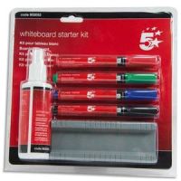 Logo 5 etoiles kit de nettoyage pour tableaux blancs avec marqueurs, effaceur et spray de 125 ml. 902053