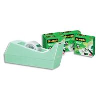 Logo Scotch dvidoir c38 menthe + 4 rouleaux de ruban magic invisible 19mm x 33m 286866