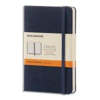 Logo Moleskine carnet192 pages lign format pocket 9x14.couverture rigide bleu saphir 203788