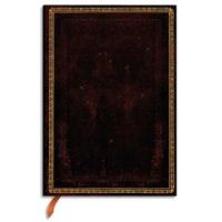 Logo Paperblanks carnet reliure classique  l'ancienne noir marocain ultra 18x23cm 144 pages lignes 312571