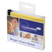 Logo Legamaster paquet de 100 notes magic chart jaune, lectrostatiques, format : 10 x 10 cm + 1 marqueur 385831