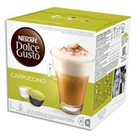 Logo Dolce gusto bote de 2 x 8 capsules cappuccino de pur arabica moulu et de lait en poudre sucr, 200g 386438