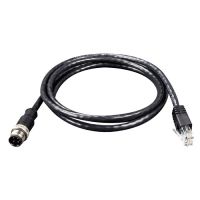 Logo Cble m12 4 contacts d-coding vers rj-45 1.2m cbm12-1