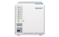 Logo Qnap ts-351-4g 3-bay nas celeron j1800 4go ddr3l sodimm ram 3 x 3.5p/ 2.5p sata drive slots 2 x m.2 2280 gen2 x1 nvme pcie slo 3