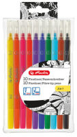 Logo Herlitz feutre/feutre  pointe fine, tui en plastique de 10 50007486