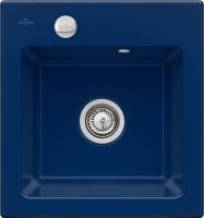 Logo Villeroy & boch - subway flat - cuve � fleur villeroy & boch 1 bac, 1 �gouttoir coloris midnight ev6781 2f 26