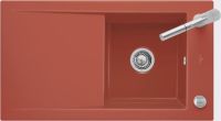 Logo Villeroy & boch - timeline flat - evier � fleur villeroy & boch 1 bac, 1 �gouttoir coloris coral ev3307 2f 51