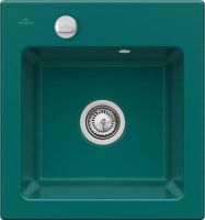 Logo Villeroy & boch - subway flat - cuve � fleur villeroy & boch 1 bac, 1 �gouttoir coloris emerald ev6781 2f 50