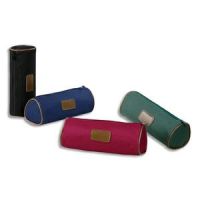 Logo Viquel trousse ronde new luxe 20,5 x 7,5 x 7,5 cm toile assortis : noir-marine-vert-bordeaux 651501