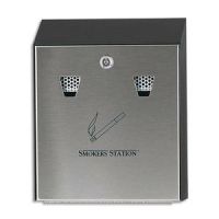 Logo Rubbermaid cendrier mural extrieur en acier galvanis noir - dimensions : l25,4 x h31,8 x p7,6 cm 860760