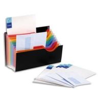 Logo Viquel porte courrier rainbow 9 compartiments en polypro 10/10me, extrieur noir intrieur multicol 224485