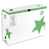Logo 5 etoiles bote archives dos 10 cm. montage manuel. carton blanc, imprim vert. 903431