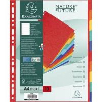 Logo Exacompta jeu d'intercalaires 10 positions maxi format pour pochettes, en carte lustre 5/10e, 400g 155517