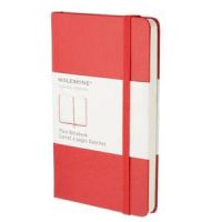 Logo Moleskine carnet de note couverture rigide 9x14cm 192 pages unies. couverture rouge 154987