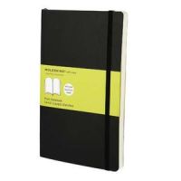Logo Moleskine carnet de note couverture souple 13x21cm 192 pages unies blanches. coloris noir 155015