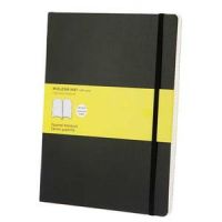 Logo Moleskine carnet de note couverture souple 19x25cm 192 pages quadrilles 5x5. coloris noir 154975