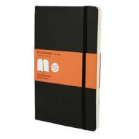 Logo Moleskine carnet de note couverture souple 13x21cm 192 pages lignes. coloris noir 154917
