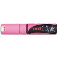 Logo Uniball marqueur craie chalkmarker, pointe biseaute large, pour les tableaux noirs, menus, rose flu 603072