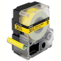 Logo Epson ruban pour labelworks- lk-7ybp couleur pastel noir/jaune 36mmx9m c53s657005 536576