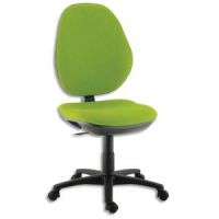 Logo Si�ge ela haut dossier coque noire et tissu vert, � contact permanent, sans accoudoirs 315398