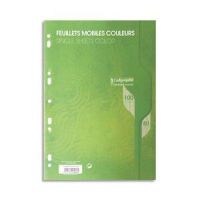 Logo Calligraphe feuillets mobiles vert perf 2trous 80g 100pges grands carreaux format a4-sous film-cal 7 771474