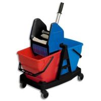 Logo Rubbermaid kit chariot + support mixte, manche alu, frange coton 703444
