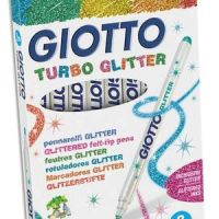 Logo Giotto bote de 8 feutres de coloriage paillets assortis, pointe moyenne 403910