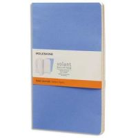 Logo Moleskine lot de 2 cahiers volants 96 pages lign grand format 13x21.couverture souple bleu poudr+r 204255