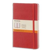 Logo Moleskine carnet 240 pages lignformat large 13x21.couverture rigide orange corail 203965