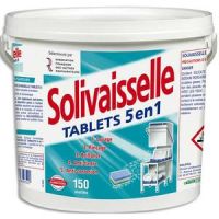 Logo Solivaisselle seau 150 tablettes de lavage solivaisselle 5 en 1 pour lave-vaisselle cycle court 279364
