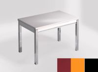 Logo Table mensa ext 110x70 - plateau koan - pieds noir - ceinture en bois laque orange cool 2321_koan_noir_bl-orange-cool