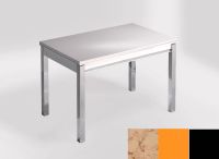Logo Table mensa ext 110x70 - plateau nile - pieds noir - ceinture en bois laque orange cool 2321_nile_noir_bl-orange-cool