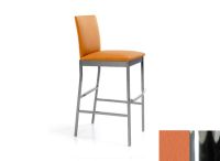 Logo Tabouret violette - 63 - assise en vinyltech marron brique - pieds chrome 2733_vt-marron-brique_chrome