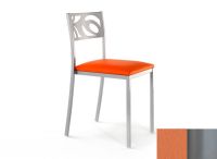Logo Chaise an�mone - assise en vinyltech marron brique - pieds argent 2631_vt-marron-brique_argent