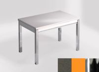 Logo Table mensa ext 110x70 - plateau amazon - pieds chrome - ceinture en bois laque orange cool 2321_amazon_chrome_bl-orange-cool