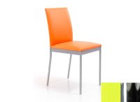 Logo Chaise violette - assise en skaitech vert - pieds chrome 2302_sk-vert_chrome