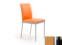 Logo Chaise violette - assise en vinyltech marron clair - pieds chrome 2302_vt-marron-clair_chrome