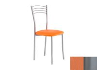 Logo Chaise cam�lia - assise en vinyltech marron brique - pieds argent 1918_vt-marron-brique_argent