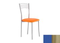 Logo Chaise camlia - assise en vinyltech bleu de france - pieds inox 1918_vt-bleu-de-france_inox