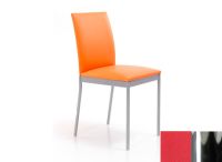 Logo Chaise violette - assise en vinyltech rouge - pieds chrome 2302_vt-rouge_chrome