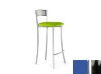 Logo Tabouret hibiscus 63 cr - assise en vinyltech bleu de france - pieds chrome 2645_vt-bleu-de-france_chrome