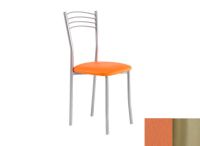 Logo Chaise cam�lia - assise en vinyltech marron brique - pieds inox 1918_vt-marron-brique_inox
