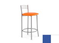 Logo Tabouret camlia 63 - assise en vinyltech bleu de france - pieds blanc 2652_vt-bleu-de-france_blanc